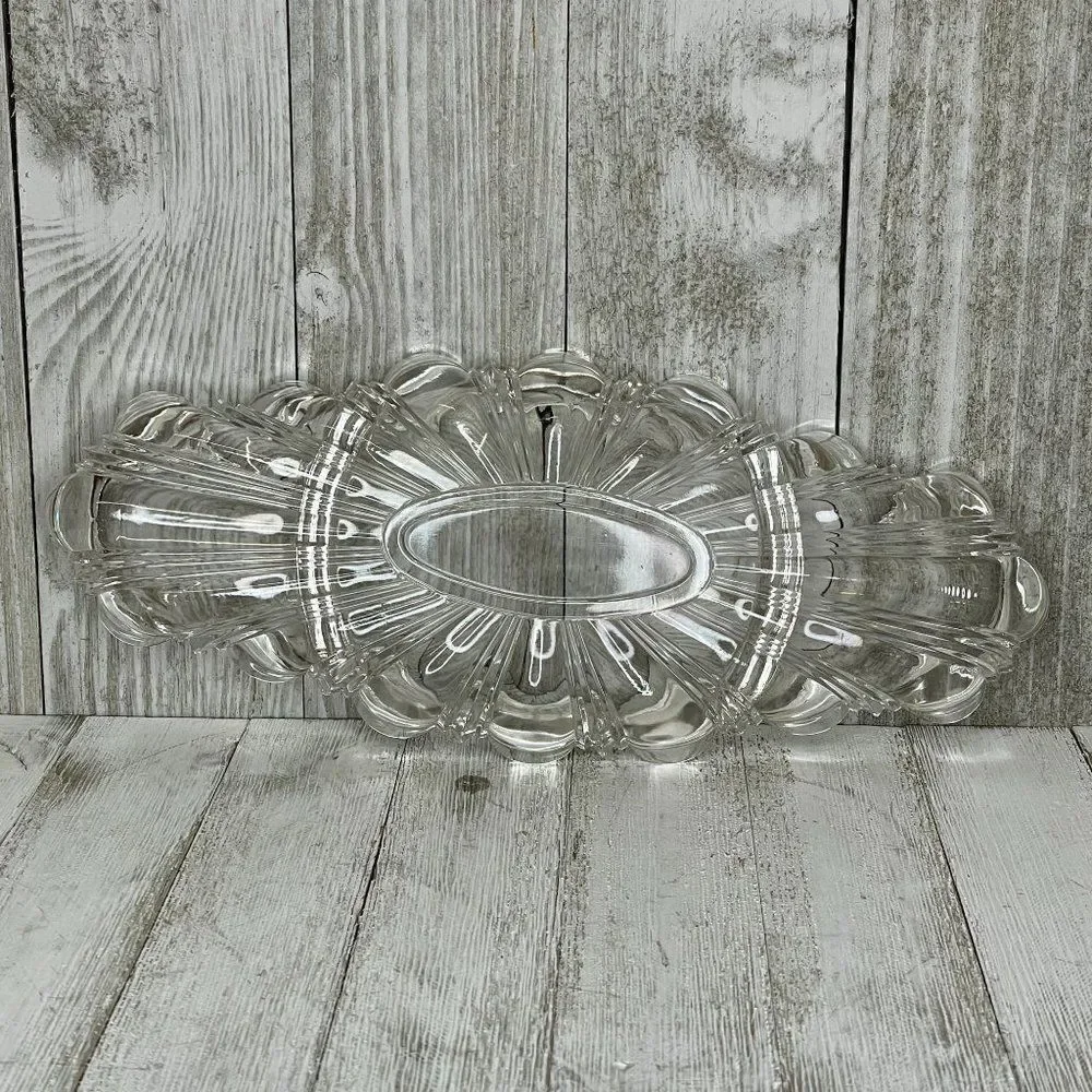 Vintage Pressed Glass Divided Serving Dish